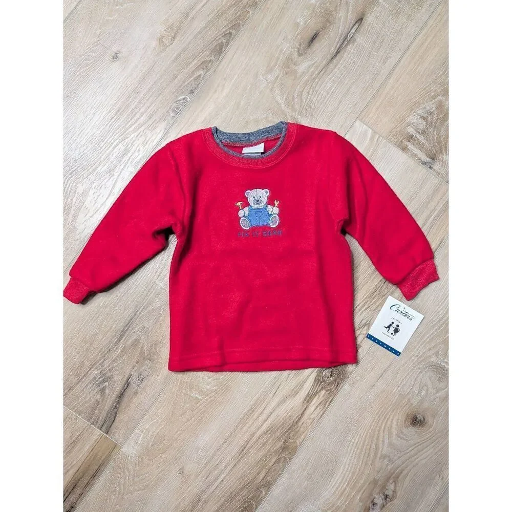 Vintage Carter’s Playwear “Fix It Bear” Sweatshirt | NOS w/ Tags | 12–18 Months